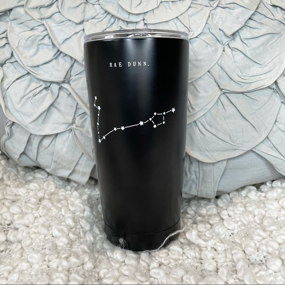 RAE Dunn NWT Pisces Insulated Tall Black Tumbler - Picture 3 of 5